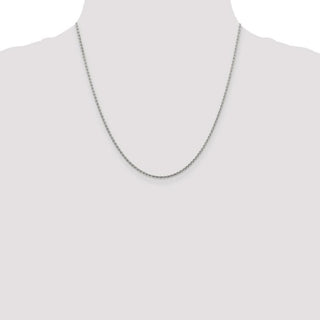 20" Rhodium-plated Sterling Silver 1.5mm Diamond-Cut Spiga Chain Necklace