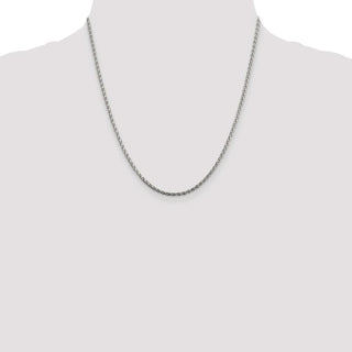 20" Sterling Silver 2mm Diamond-cut Spiga Chain Necklace