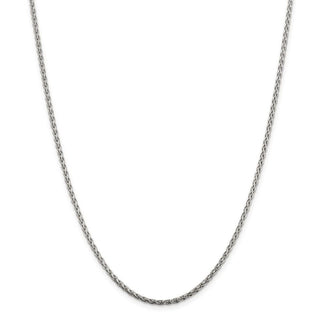 28" Sterling Silver 2mm Diamond-cut Spiga Chain Necklace