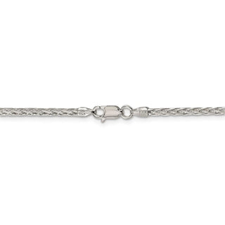 26" Sterling Silver 2.5mm Diamond-cut Spiga Chain Necklace