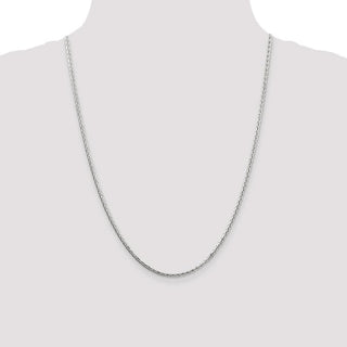 24" Sterling Silver 2.5mm Diamond-cut Spiga Chain Necklace