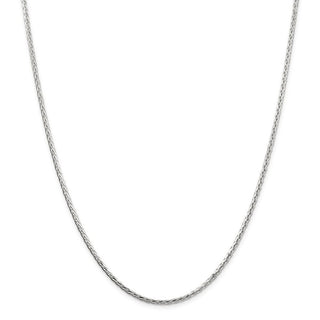 30" Sterling Silver 2.5mm Diamond-cut Spiga Chain Necklace