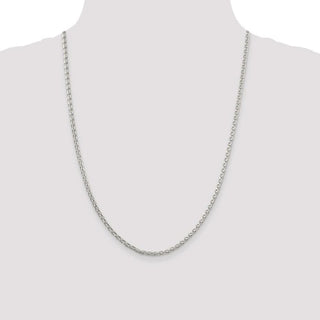24" Sterling Silver 2.75mm Diamond-cut Spiga Chain Necklace