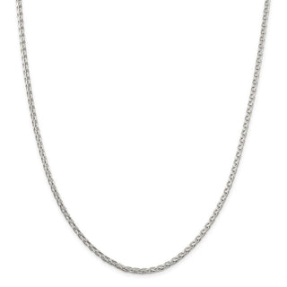 26" Sterling Silver 2.75mm Diamond-cut Spiga Chain Necklace
