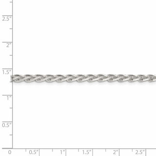 24" Sterling Silver 3.75mm Diamond-cut Spiga Chain Necklace