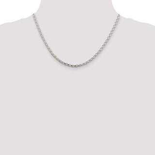 18" Sterling Silver 3.75mm Diamond-cut Spiga Chain Necklace