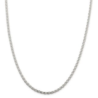 24" Sterling Silver 3.75mm Diamond-cut Spiga Chain Necklace