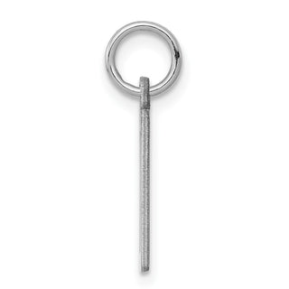 Sterling Silver Rhodium-plated Small Elongated Polished Number 0 Charm