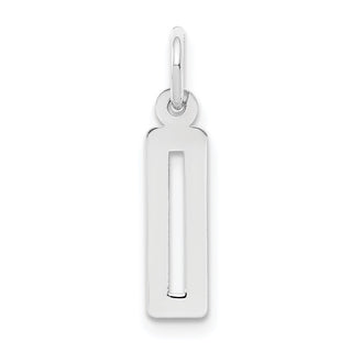 Sterling Silver Rhodium-plated Small Elongated Polished Number 0 Charm