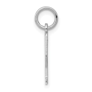 Sterling Silver Rhodium-plated Small Elongated Polished Number 2 Charm