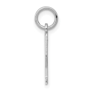 Sterling Silver Rhodium-plated Small Elongated Polished Number 2 Charm