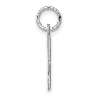 Sterling Silver Rhodium-plated Small Elongated Polished Number 3 Charm