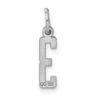 Sterling Silver Rhodium-plated Small Elongated Polished Number 3 Charm