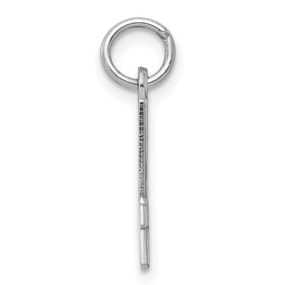 Sterling Silver Rhodium-plated Small Elongated Polished Number 4 Charm