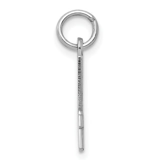 Sterling Silver Rhodium-plated Small Elongated Polished Number 4 Charm