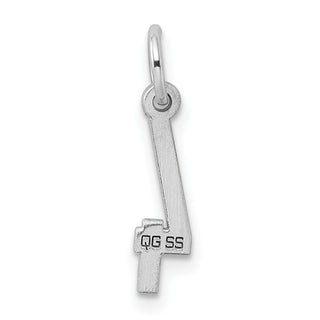 Sterling Silver Rhodium-plated Small Elongated Polished Number 4 Charm