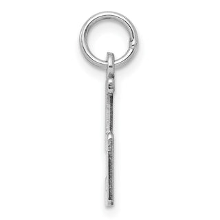 Sterling Silver Rhodium-plated Small Elongated Polished Number 5 Charm