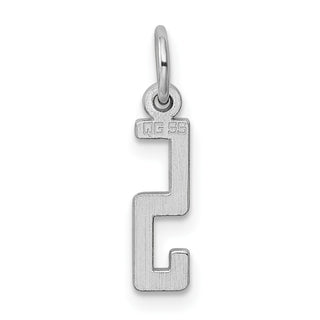 Sterling Silver Rhodium-plated Small Elongated Polished Number 5 Charm