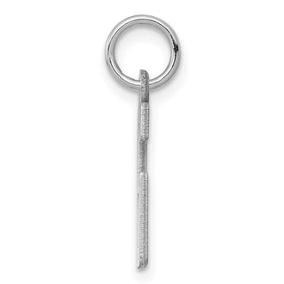 Sterling Silver Rhodium-plated Small Elongated Polished Number 6 Charm