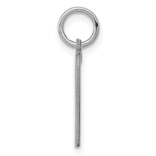 Sterling Silver Rhodium-plated Small Elongated Polished Number 7 Charm