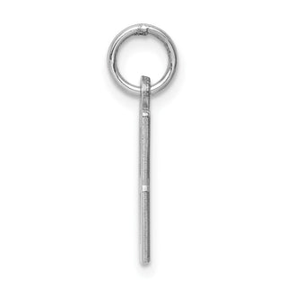 Sterling Silver Rhodium-plated Small Elongated Polished Number 8 Charm
