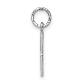 Sterling Silver Rhodium-plated Small Elongated Polished Number 8 Charm