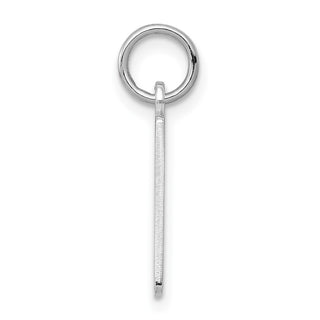 Sterling Silver Rhodium-plated Small Elongated Polished Number 9 Charm