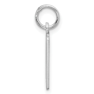 Sterling Silver Rhodium-plated Small Elongated Polished Number 10 Charm
