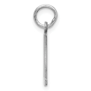 Sterling Silver Rhodium-plated Small Elongated Polished Number 11 Charm