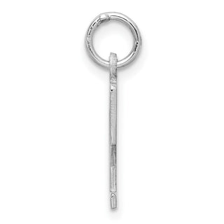 Sterling Silver Rhodium-plated Small Elongated Polished Number 12 Charm