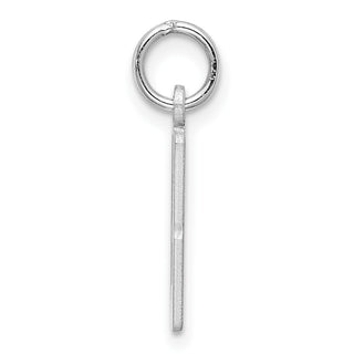 Sterling Silver Rhodium-plated Small Elongated Polished Number 13 Charm