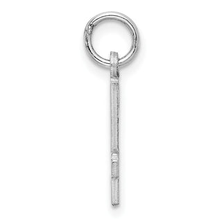 Sterling Silver Rhodium-plated Small Elongated Polished Number 14 Charm