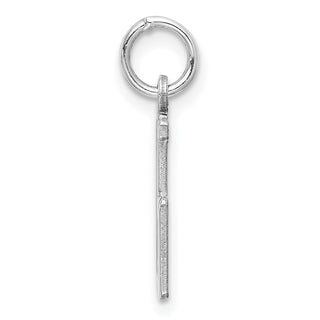 Sterling Silver Rhodium-plated Small Elongated Polished Number 15 Charm