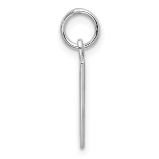 Sterling Silver Rhodium-plated Small Elongated Polished Number 17 Charm