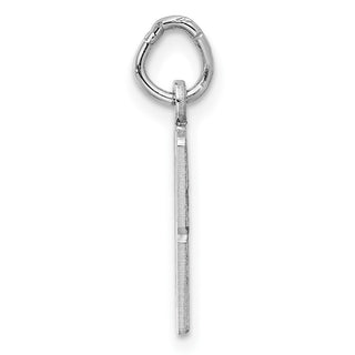 Sterling Silver Rhodium-plated Small Elongated Polished Number 18 Charm