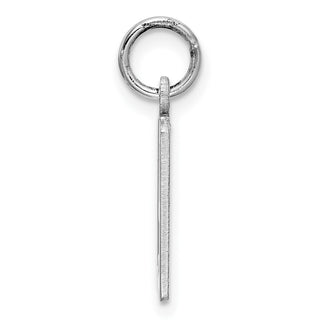 Sterling Silver Rhodium-plated Small Elongated Polished Number 19 Charm