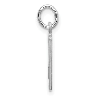 Sterling Silver Rhodium-plated Small Elongated Polished Number 20 Charm