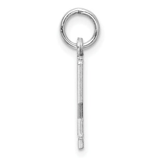 Sterling Silver Rhodium-plated Small Elongated Polished Number 22 Charm
