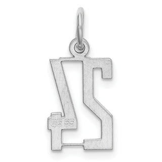Sterling Silver Rhodium-plated Small Elongated Polished Number 24 Charm