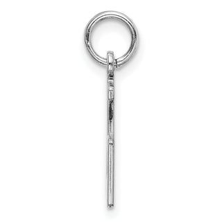 Sterling Silver Rhodium-plated Small Elongated Polished Number 25 Charm