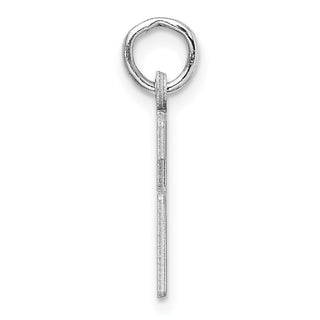 Sterling Silver Rhodium-plated Small Elongated Polished Number 26 Charm