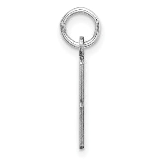 Sterling Silver Rhodium-plated Small Elongated Polished Number 28 Charm