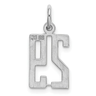 Sterling Silver Rhodium-plated Small Elongated Polished Number 29 Charm