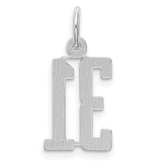 Sterling Silver Rhodium-plated Small Elongated Polished Number 31 Charm