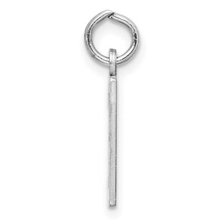 Sterling Silver Rhodium-plated Small Elongated Polished Number 37 Charm
