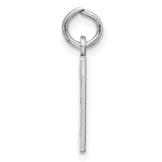Sterling Silver Rhodium-plated Small Elongated Polished Number 37 Charm
