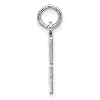 Sterling Silver Rhodium-plated Small Elongated Polished Number 38 Charm
