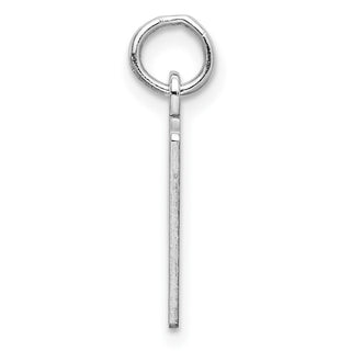Sterling Silver Rhodium-plated Small Elongated Polished Number 40 Charm