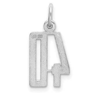 Sterling Silver Rhodium-plated Small Elongated Polished Number 40 Charm