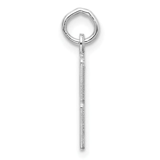 Sterling Silver Rhodium-plated Small Elongated Polished Number 43 Charm